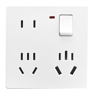 86型一开十二孔插座面板带开关16A安大功率空调热水器八孔1开12孔