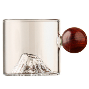 玻璃小茶杯带把小杯子加厚迷你品茗杯耐热普洱茶专用120ml观山杯