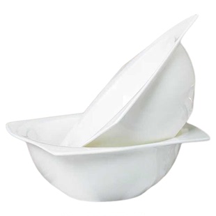 新款陶瓷盘异性四角沙拉碗盘8英寸家用深菜盘子简约翘脚菜碟