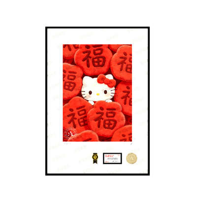 2026爆款【福满kt】粉红小KITTY安尼画廊HelloKitty挂画