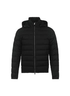 【自营】ZEGNA/杰尼亚男士连帽拉链简约纯色宽松保暖羽绒服外套