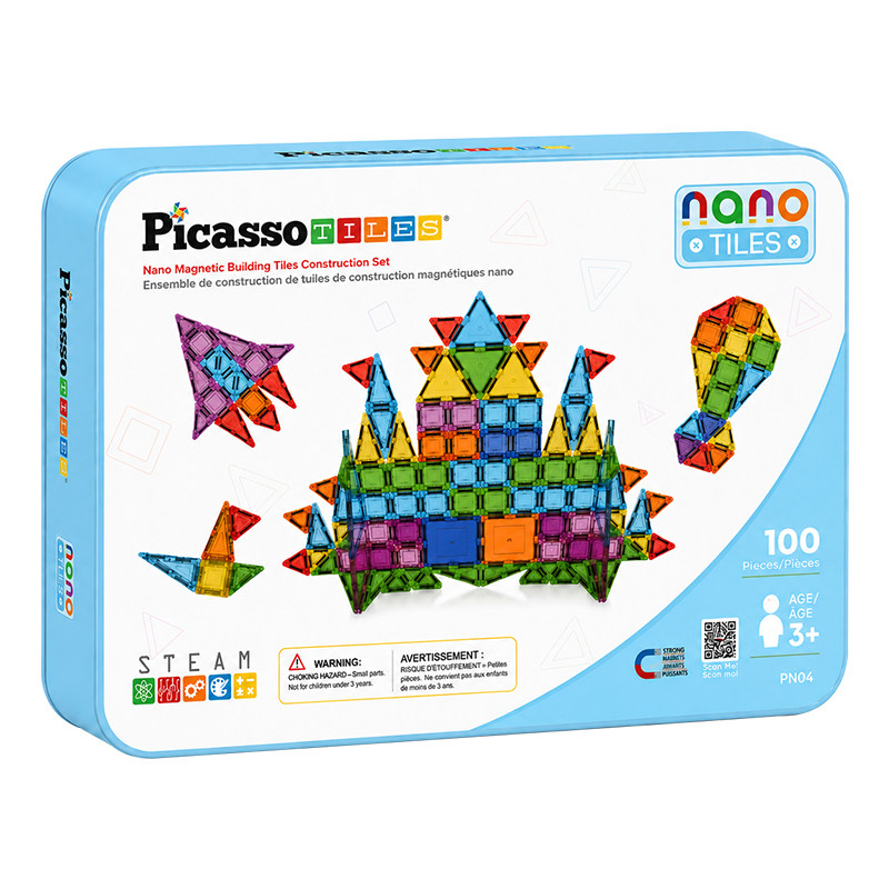 美国Picasso Tiles 旅行版磁力片便携收纳儿童益智玩具磁性玩具3+
