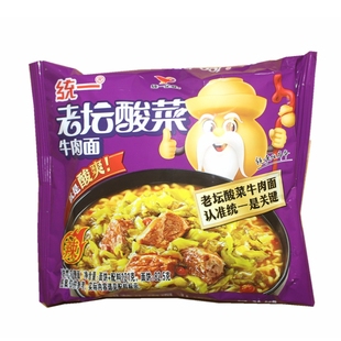 统一方便面老坛酸菜牛肉面爆椒红烧小炒肉酸豆角藤椒袋装泡面混装