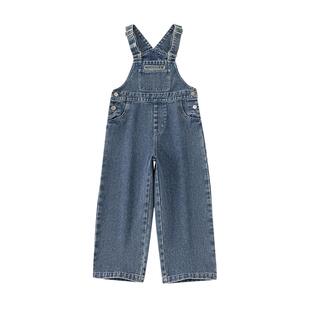 INSbobo童装2026春秋新款儿童背带裤男女童牛仔裤洋气大童裤子