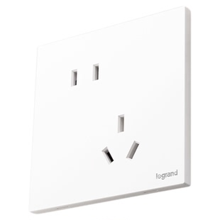 罗格朗开关插座面板16a三孔斜5五孔一开浅央白色空调四孔墙壁正品