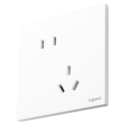 罗格朗浅央陶瓷白五孔二三插面板