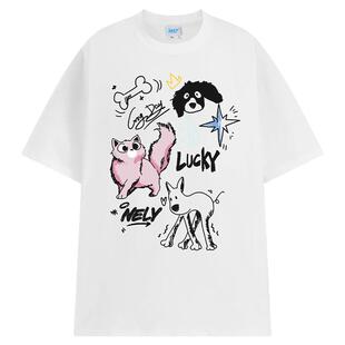 设计感卡通美式复古短袖男款夏季潮牌INS重磅t恤潮流高级感衣服BF