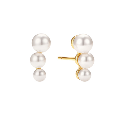 onchic简约弧形珍珠耳钉女