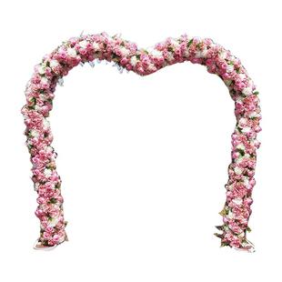 定制婚庆拱门彩虹门花架绢花拱门排花雪纱拱门花柱路引婚庆道具