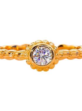 chin时尚莫桑钻麻花戒指