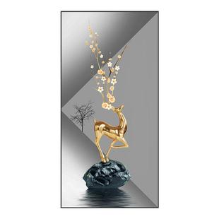 现代玄关装饰画进门入户正对门走廊过道挂画客厅入门玄幻壁画竖版