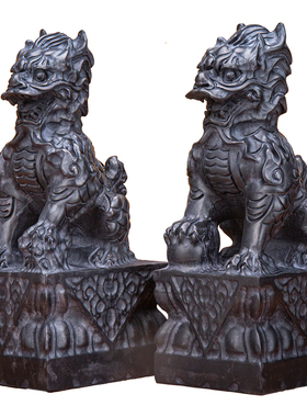 敢当王泰山青石麒麟室内外看门