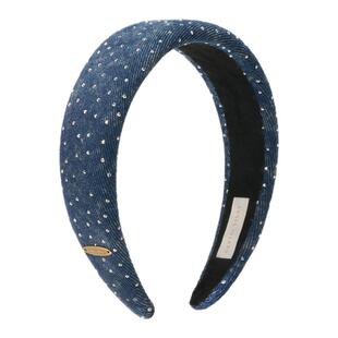小小莎同款ANGELISLAND天使岛Bonnie深蓝牛仔发箍女丝绒精致头饰