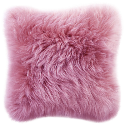 欧式椅子羊皮含芯毛绒沙发靠垫