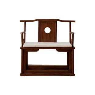 新中式主人椅茶椅老榆木禅椅泡茶椅实木围椅休闲椅简约木椅打坐椅