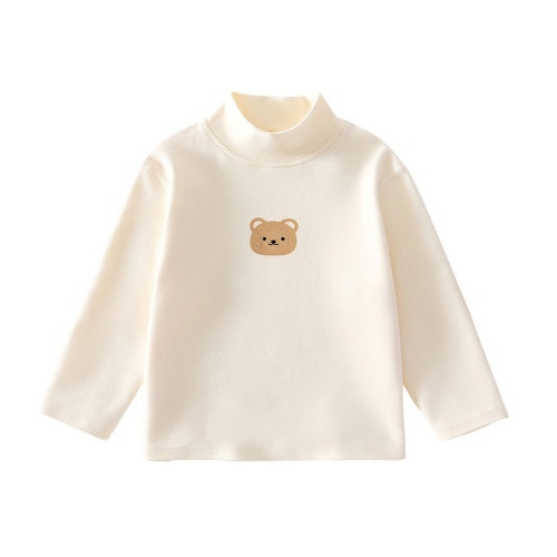 纯棉男女宝宝半高领打底衫无骨婴儿秋衣上衣秋冬男童女童儿童T恤