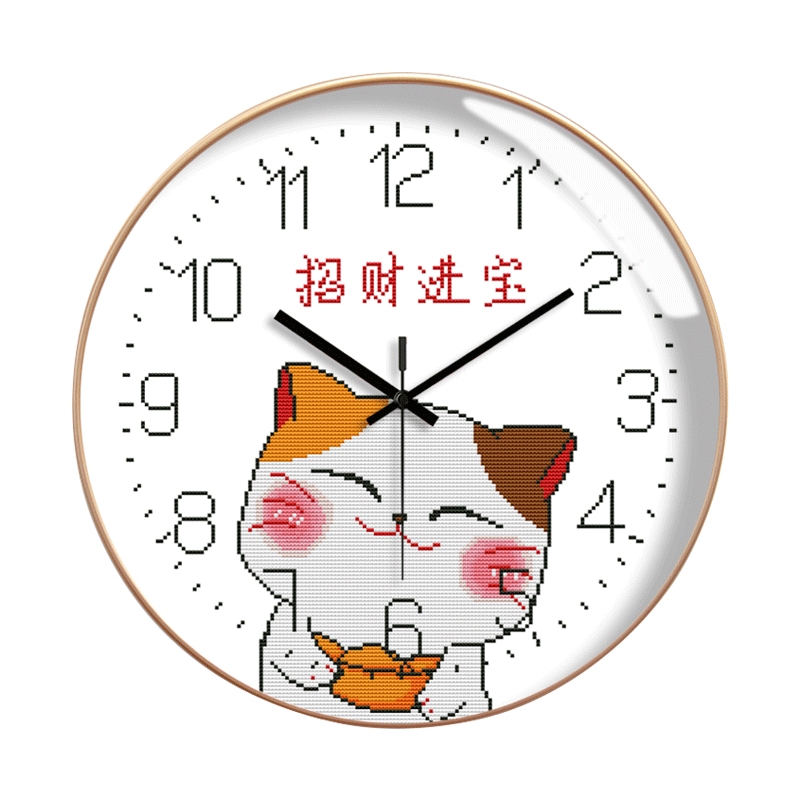 欧美兰新中式客厅招财进宝十字绣