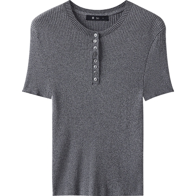 播 bo 商场同款修身短袖薄款针织衫女夏季新款BDS2SD2573