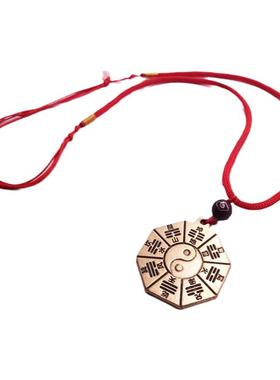 纯铜复古阴阳鱼八卦镜项链吊坠