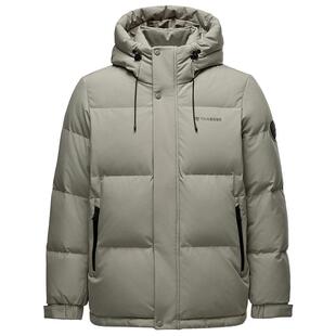 坦博尔羽绒服男连帽短款时尚修身保暖外套防泼水经典百搭冬季新款