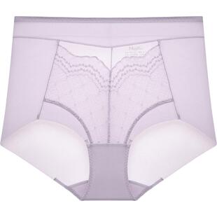 曼妮芬舒适高腰大码收腹内裤红色低角裤女士性感蕾丝全棉底裆底裤