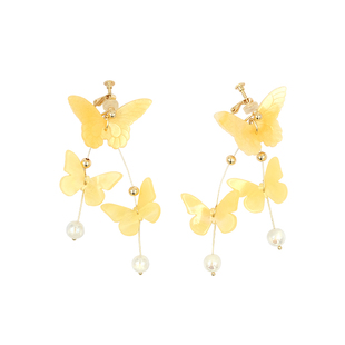 BOMBCACA飞花令系列 自由共振 浪漫黄蝴蝶气质原创氛围感长耳环女