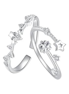 中国珠宝925银星愿星语纯银戒指