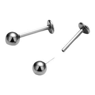 F136医用钛合金耳钉养耳洞插针平底防过敏睡觉免摘耳蜗耳骨唇钉女