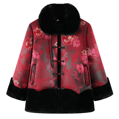 奶奶冬装外套中老年人加绒棉袄