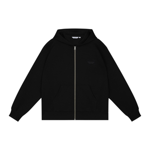 WassupHouse拉链空气层卫衣男情侣秋冬连帽潮牌重磅外套休闲开衫