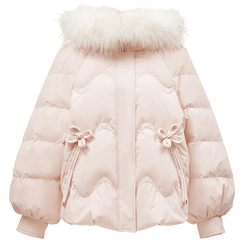 VeroModa羽绒服蝴蝶结宽松高级