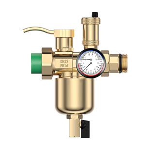 地暖分水器总阀门直式PPR过滤球阀全铜地热地暖开关进回水阀套装