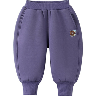 [紫气东来520G加厚绒]齐齐熊宝宝裤子秋冬男童新年加绒儿童保暖裤