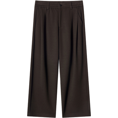 石见山高端羊毛醋酸保暖抗皱长裤