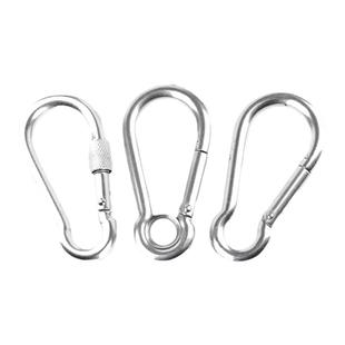 不锈钢登山扣弹簧钩扣狗链锁扣葫芦扣带圈螺母保险安全扣钥匙扣