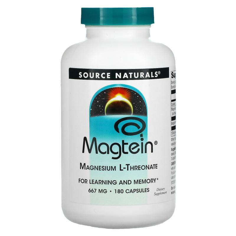 SourceNaturals源美L-苏糖酸镁专注大脑保健食品青少年记忆脑力在