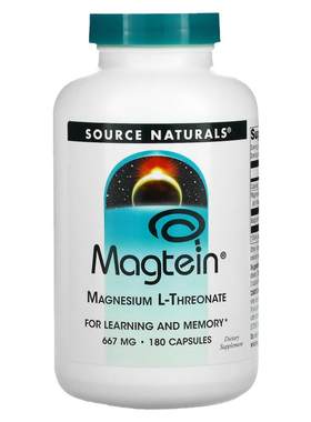 SourceNaturals源美L-苏糖酸镁专注大脑保健食品青少年记忆脑力在