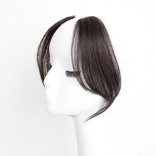 八字刘海假发片女自然前额真发中分头帘修颜假刘海遮发际线假发贴