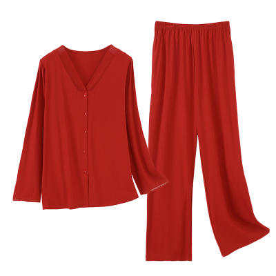 【抗菌防螨】红色睡衣女士长袖