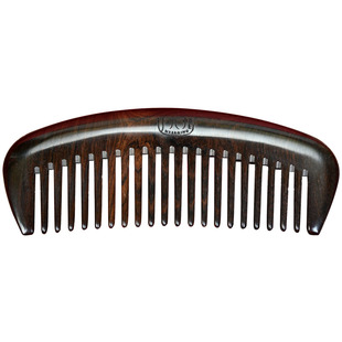 大号乌木黑檀木梳子卷发宽齿整木大齿梳 刻字按摩梳经络梳头梳