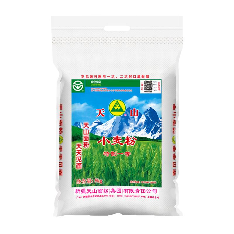 新疆面粉天山臻品雪花粉小麦中筋馒头拉面包子5公斤10斤通用粉