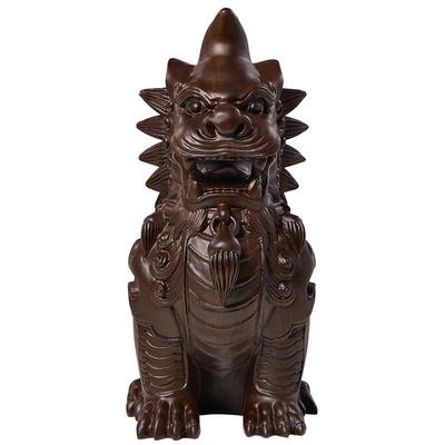 木雕原创神兽獬豸摆件