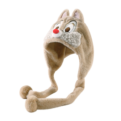 迪士尼可爱奇奇蒂蒂帽子女冬季加厚保暖防寒护耳帽冬天毛绒套头帽