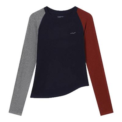 CryingCenter  圆领斜边拼色内搭打底长袖Tee 哭喊中心