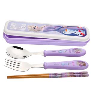 绿扣冰雪筷子勺子儿童套装餐具不锈钢小学生吃饭专用宝宝叉子