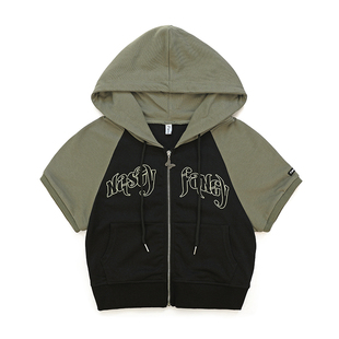 [REコンテナ] NASTY FANCY CLUB蝴蝶刺绣字母连帽卫衣套装两件套