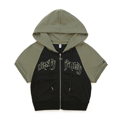 蝴蝶刺绣字母连帽卫衣套装两件套