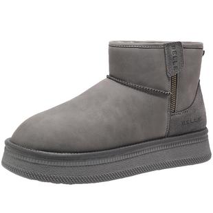 百丽小暖炉雪地靴男款冬季新款加绒加厚棉鞋保暖休闲靴子A1781DD4