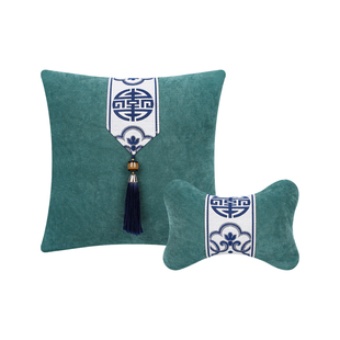 2023新款古色古香汽车头枕抱枕四件套五菱神车舒适护颈枕腰靠一对