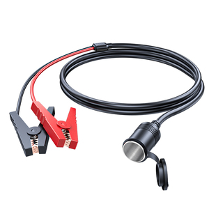 汽车电瓶夹点烟器母座接头打充气泵12V24V电源转换应急搭火连接线